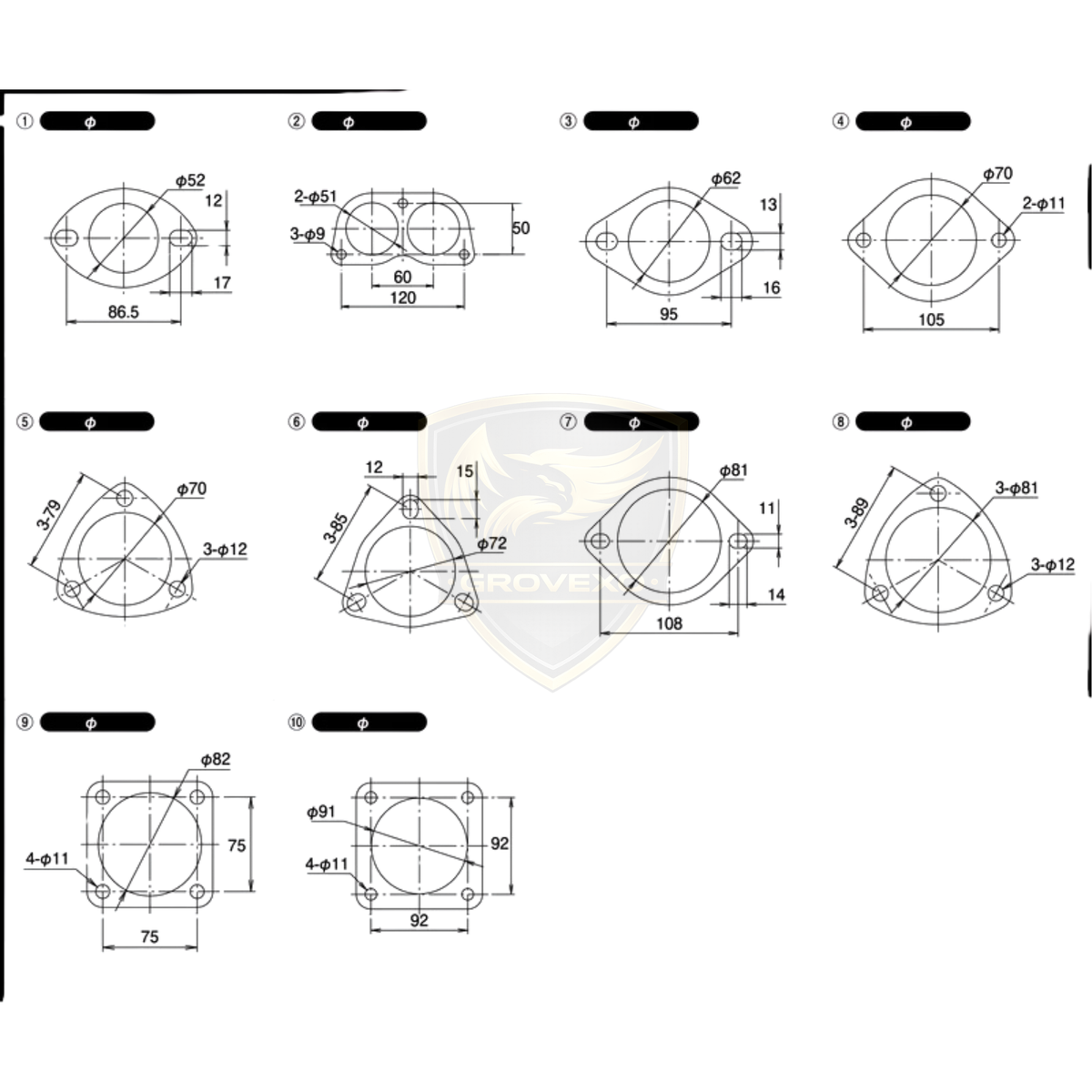 GReddy 50mm Oval 2-Bolt Muffler Gasket – 11000300