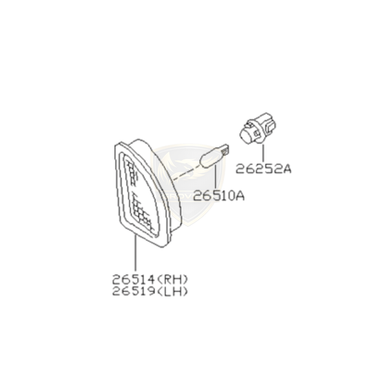 OEM Nissan Right License Plate Light Lens – 26514-0E700