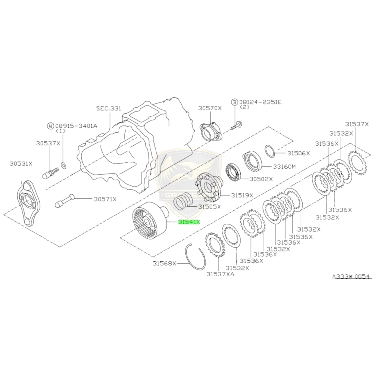 OEM Nissan Skyline GT-R R34 RB26DETT Transfer Clutch Drum Assembly – 31541-AA400