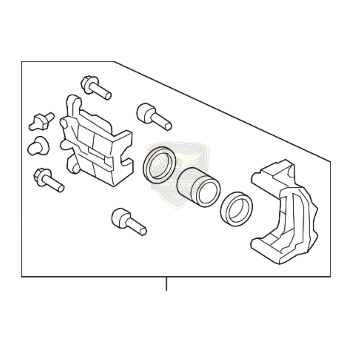 OEM Nissan Rear Right Brake Caliper Assembly with Pad & Shim – 44001-1EA5A
