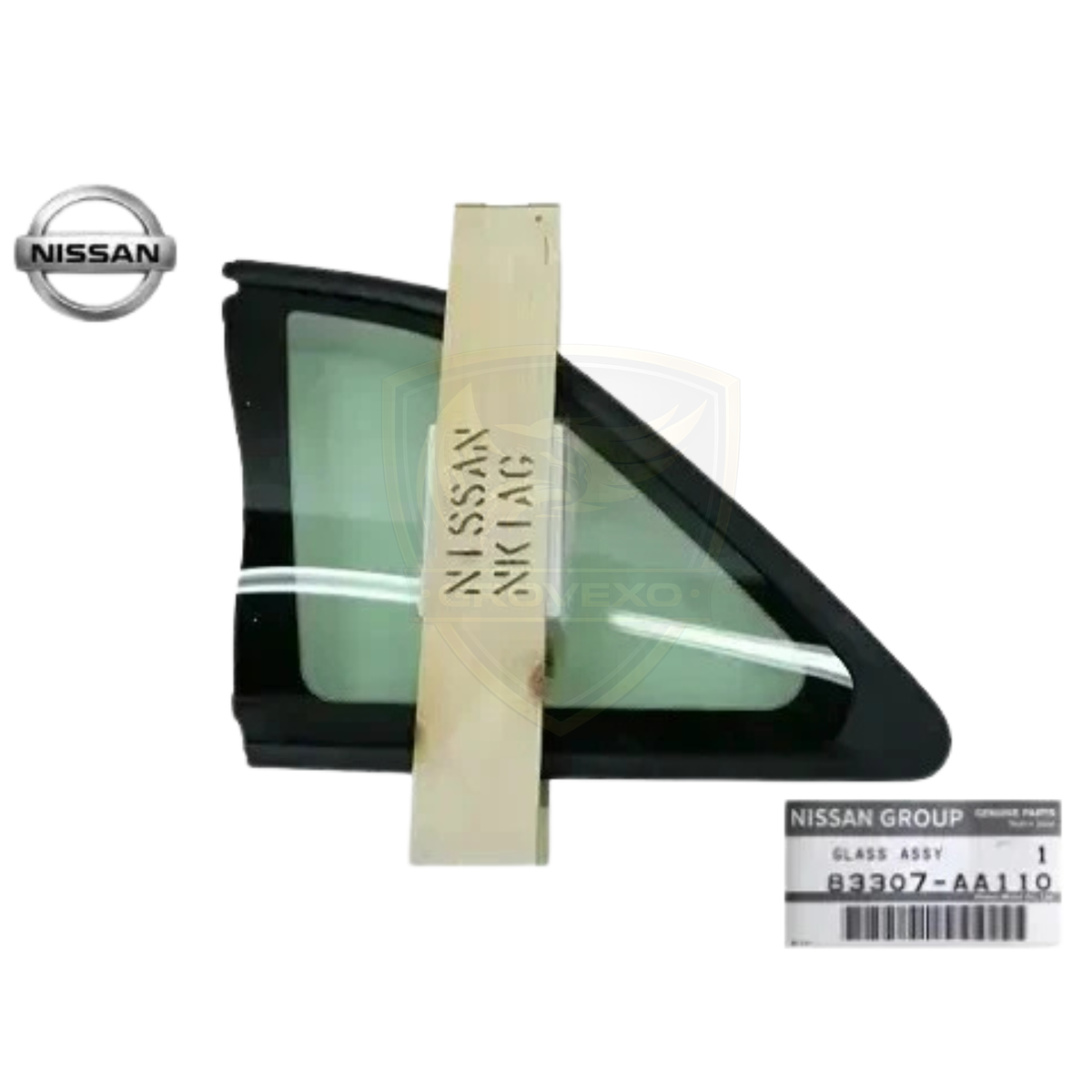 OEM Nissan LH Side Door Window Glass Assembly  - 83307-AA110