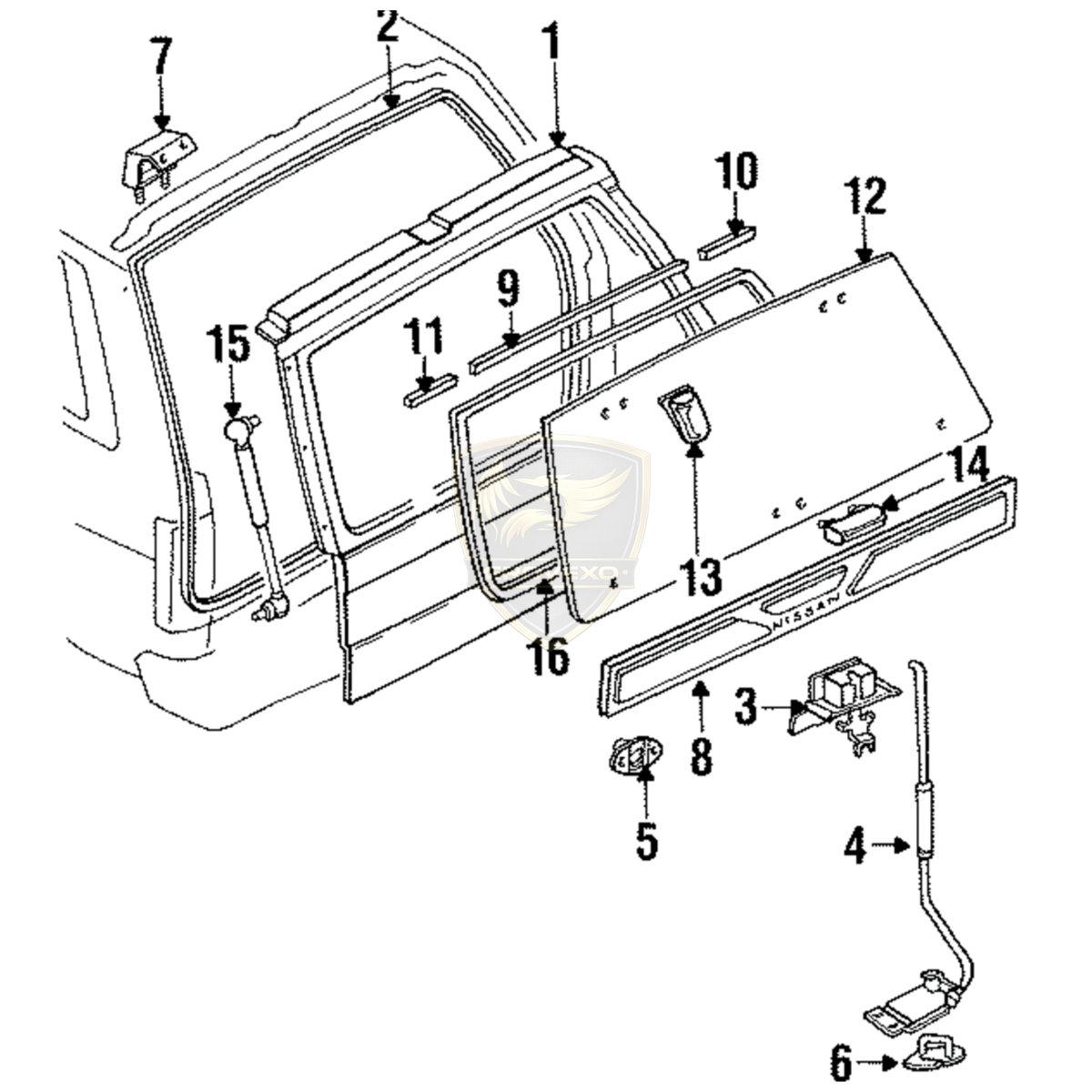 OEM Nissan Rear Back Door Finisher Assembly – 90810-41G00