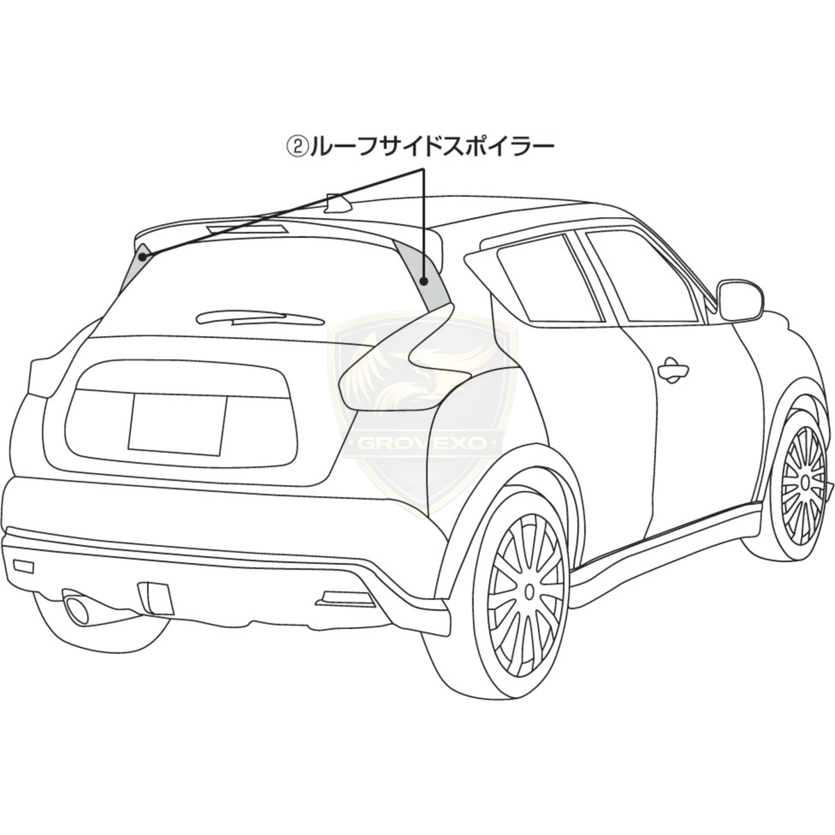 NISMO Roof Side Spoiler Nissan Juke F15 – 98100-RNF51