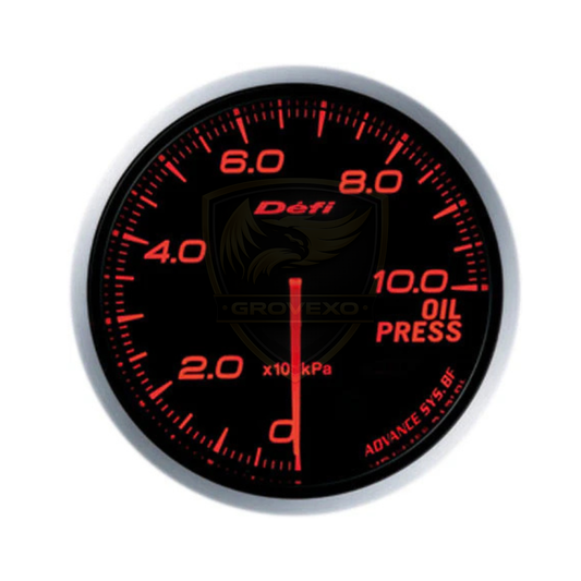 Defi Advance BF 60mm Oil Pressure Gauge Amber Red JDM Series – DF10202