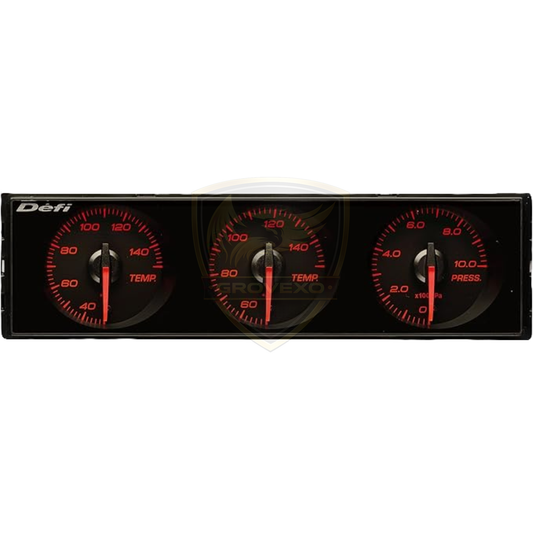 Defi DIN Gauge Combination Meter Red Display White Pointer  - DF14402