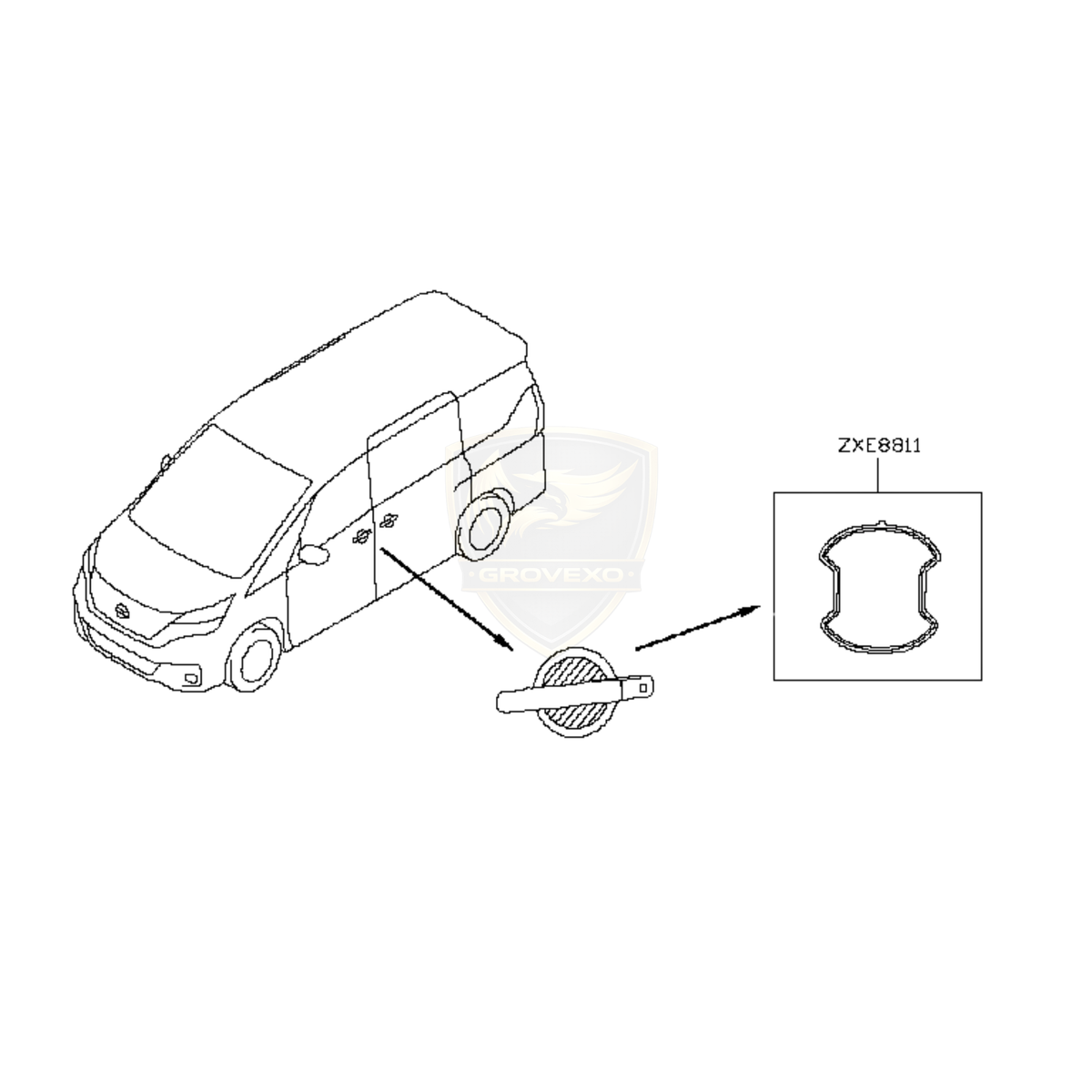 OEM Nissan White Door Handle Protector Set of 4 – GZ881-0A00A